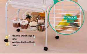 Lüks Modern Katlanabilir Şeffaf Kuş Kafesi, Tekerlekli Saklama Arabası ile - Muhabbet Kuşu ve İspinoz Oyuncakları ve Mama Düzenleyici için Geniş Kafes - Product Image 4