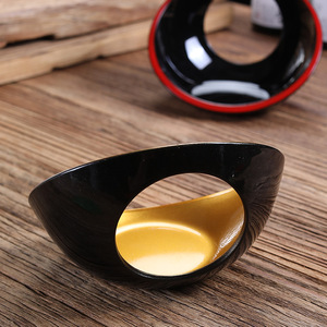 Assiette ronde à sushi de style japonais, noire, qualité alimentaire, pour restaurant et fêtes - Product Image 3