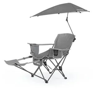 Cadeira dobrável de alumínio leve para acampamento, cadeira personalizada ao ar livre de acampamento com guarda-chuva
