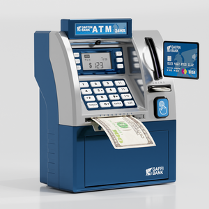 Mini banco electrónico de alta calidad, máquina <span class=keywords><strong>ATM</strong></span>, hucha multifuncional para niños, juguete de Banco de dinero, memoria de apagado, Material ABS - Product Image 4
