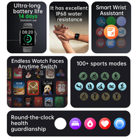 Montre connectée GS8Pro avec écran OLED, fonction d'appel, surveillance de la fréquence cardiaque, suivi de la santé, étanche IP68, tracker de fitness sportif