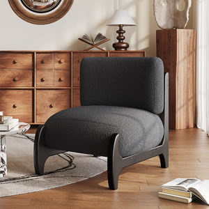Moderne <span class=keywords><strong>Wingback</strong></span> Eetkamerstoel Klein Accent Vrije Tijd Zonder Armen Gebogen Fluwelen Rugleuning Dikke Spons Kussen Houten Poten Voor Woonkamer - Product Image 4