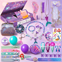 Ensemble de 142 pièces de boîtes mystères Licorne Sirène, accessoires pour cheveux, bijoux et jouets pour filles, cadeau de Noël, cadeau d'anniversaire, cadeaux de fête