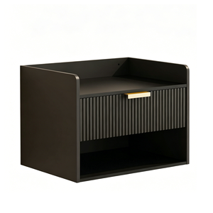 Table de <span class=keywords><strong>chevet</strong></span> murale flottante avec 1 tiroir de rangement et étagère ouverte, meuble pour chambre à coucher - Product Image 5