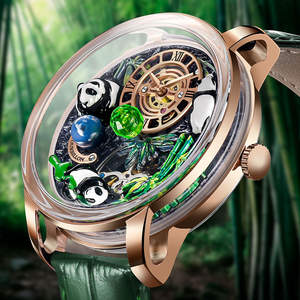 Montre mécanique automatique de luxe pour homme, en acier inoxydable, avec cadran ajouré, verre saphir synthétique et aiguilles authentiques - Product Image 1