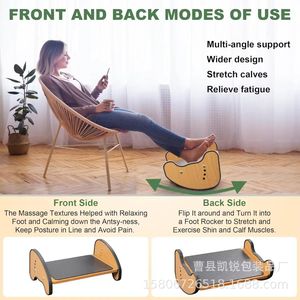 Wooden Footrest Adjustable Solid Wood Rocking <b>Stool</b> For Office Home Gaming Travel Car <b>Garden</b> Wheelchair Use - Product Image 5