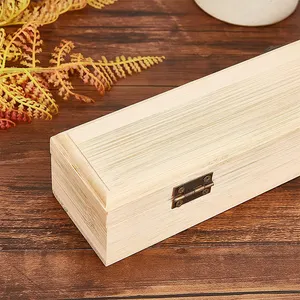 Unfinished Wooden Box Rectangle Pencil Box Bamboo Packaging Box