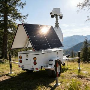 รถพ่วงกล้องวงจรปิดพลังงานแสงอาทิตย์แบบพกพาสำหรับพื้นที่ภูเขาหุบเขา ระบบ DC24V - Product Image 1