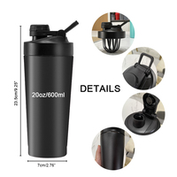 Gourde personnalisée en acier inoxydable Shaker Cup Bouteille d'eau Gourde Inox Deau Thermos Isotherme Metal Protein Shaker Bottle