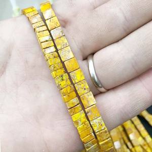 Cuentas de piedra Natural turquesa, espaciador cuadrado de dos agujeros para fabricación de joyas, regalo, pulseras de diseño de piedras preciosas - Product Image 2