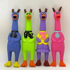 Köpekler için büyük Loud Squeak tavuk oyuncak sokak durak sıcak satış Pet oyuncak karikatür taç dekoratif kauçuk malzeme stres giderici oyuncak - Product Image 6