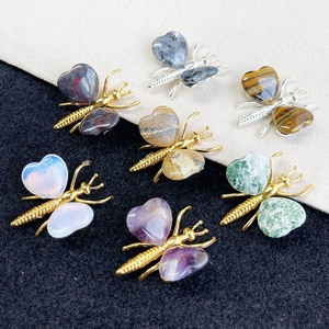 Bán Buôn Tinh Thể Tự Nhiên Hình Trái Tim Trang Trí Đá Quý Pha Lê Thủ Công Mỹ Nghệ Con Chuồn - Product Image 1