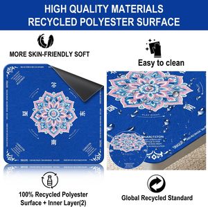 Tapis de mahjong américain en caoutchouc 31,5''x31,5'' avec règles, antidérapant, réduction du bruit, couverture de table de jeu pour le mahjong - Product Image 5
