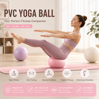Pelota de Pilates Redonda Pequeña de 25 cm, Antiexplosión, de PVC Ligero y Suave para Principiantes, Fortalecimiento del Core, Ejercicio de Yoga