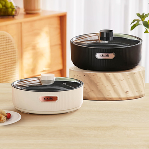 Yuedisi หม้อหุงข้าวไฟฟ้าแบบไม่ติดกระทะกระทะกระทะไฟฟ้าแบบพกพาพร้อมแปรงคลิปบาร์บีคิวออกแบบโลโก้ได้ตามต้องการ - Product Image 1