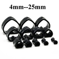 Vente en gros SHUIMEI Tunnel d'oreille en acrylique noir et blanc, en forme de cœur, creux, transparent, dilatateur corporel 4mm-25mm, unisexe, cadeau de fête