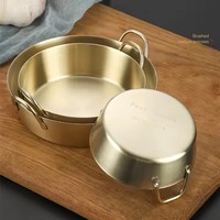 304 acier inoxydable cuisine coréenne bol Double oreille collations riz vin bols avec poignée sauce assaisonnement plat assiette alimentaire conteneur