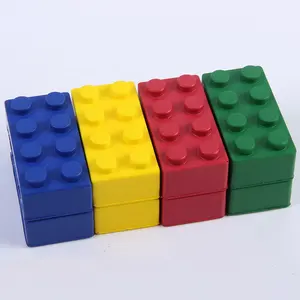 Promotionnel PU Mousse Blocs de Construction Brique Stress Jouet En Gros coloré Popularité Avec Logo Personnalisé Imprimer