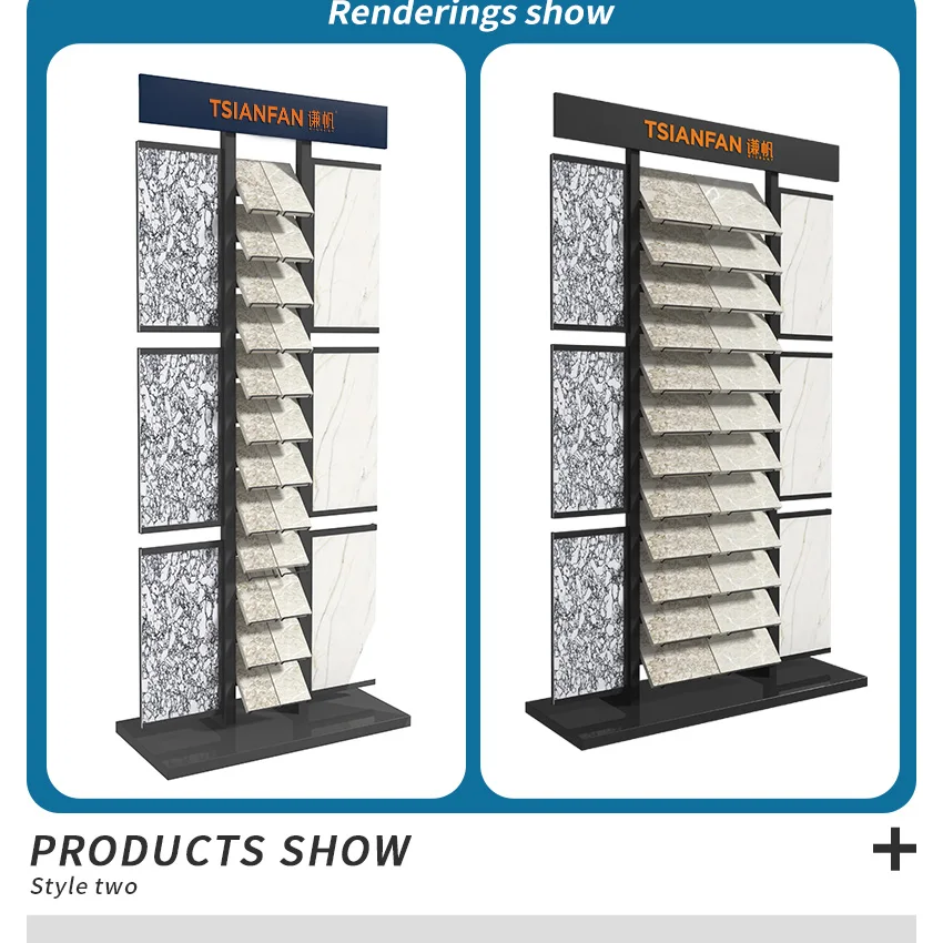 Hot Sale SRL138 Floor Standing Marble Stone Floor Ceramic Unit Showroom Metal Display Racks Granite Tiles Display Rack Stand