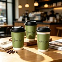 Gobelets à café en papier kraft à double paroi avec couvercles, logo personnalisé, 8oz 12oz 14oz 16oz 20oz, pour café à emporter, boissons chaudes