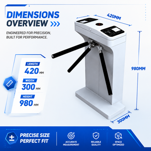 ประตูหมุนกึ่งอัตโนมัติรุ่นใหม่ พร้อมระบบควบคุมการเข้าออกด้วย RFID, QR Code และไบโอเมตริกซ์ สำหรับสถานีออกกำลังกาย - Product Image 2