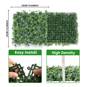 P191 Decoración Interior Planta Falsa Plástico Bambú y Hojas de Ciprés <span class=keywords><strong>Valla</strong></span> Seto Panel de Pared de Césped Artificial - Product Image 6