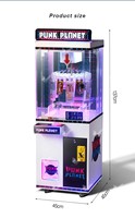 Mini machine à griffes d'arcade à monnayeur pour cartes à clipser, bonbons, porte-clés et peluches