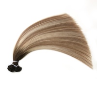 Extensions de cheveux humains VMAE Double European Highlight Blonde 613, vierges, lisses, avec pointes en I, Nano Ring, Kératine plate, K Tips