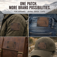 Écussons de marque personnalisés en cuir PU, étiquettes gaufrées pour casquettes, jeans, vêtements d'extérieur et sacs de voyage