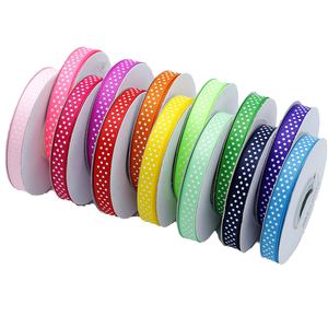 Nastro in Raso Ecologico a Doppia Faccia da 1,5 Pollici con Pois, Goffratura in Lamina d'Oro e Cuori Olografici per San Valentino - Product Image 1