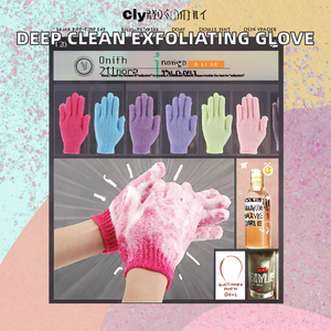Guantes Exfoliantes Corporales de Nylon de Cinco Dedos ZUQA, Naturales y Simples, para una Limpieza Profunda, Uso Adulto, Origen CN;ZHE, Venta al Por Mayor - Product Image 2