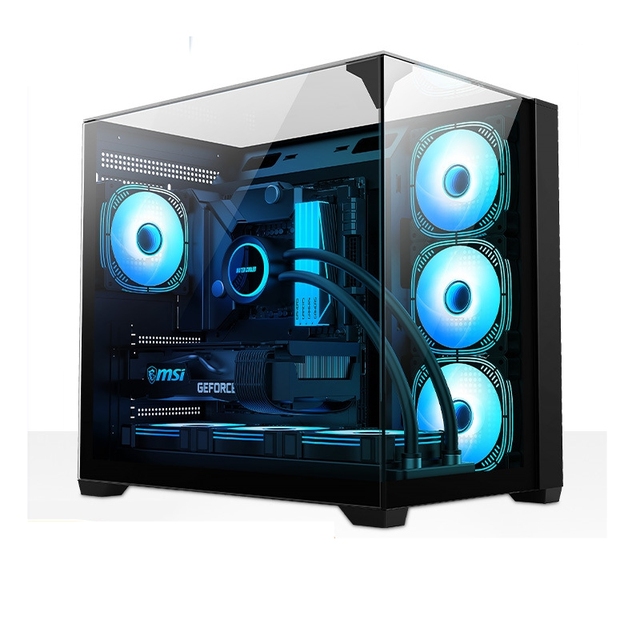 OEM/ODM Wankang Mid Tower ATX/Mini-ITX Steel Gaming Computer Case Glass Side Panel USB Front Ports Water Cooling Back Stock
