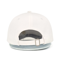 Zwart-witte tweekleurige handgebreide 6-delige 100% katoenen baseballcaps met metalen gespsluiting voor unisex volwassenen