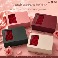 Boîte à bijoux en forme de rose avec couvercle fenêtré floqué OEM ODM |   FSC BRC FDA |   Boîte cadeau romantique MOQ500