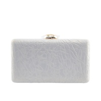 Pochette blanche en similicuir effet croco avec anneau doré surdimensionné, sac de soirée de luxe, fournisseur OEM/ODM