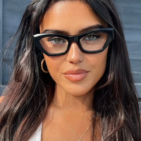 Lunettes noires en acétate pour femmes 2026, montures œil-de-chat transparentes, lunettes de vue tendance de haute qualité, lunettes optiques pour ordinateur