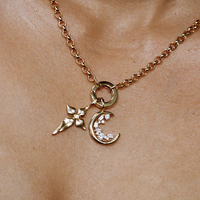 Pendentif croix Gemnel Forever en argent 925, créez une histoire unique avec des chaînes interchangeables, pendentif pièce libellule