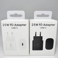 Cargador y Cable de Carga Súper Rápida Tipo-C PD 3.0 de 25W para EE. UU./UE/Reino Unido, Compatible con Teléfonos Móviles y Relojes Inteligentes S26/S25/S24/S23/S22