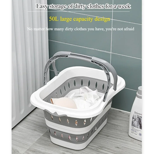Organizzatore <span class=keywords><strong>bagno</strong></span> portatile in plastica di grandi dimensioni PP pieghevole angolo pieghevole cesto porta-biancheria <span class=keywords><strong>per</strong></span> vestiti con manici - Product Image 4