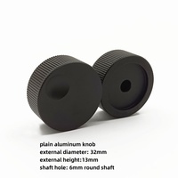 32mm düz tam alüminyum mat siyah gümüş kırmızı renkler ses amplifikatörü pre-amp ekipmanları parmak krank 6mm döner kontrol düğmesi