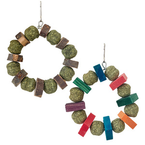 Jouet pour Hamster, Cochon d'Inde, Lapin – Écologique, Vert, Classique, 0,5 kg – Friandise, Jouet à Mâcher, Anneau Décoratif, Boule d'Herbe, Bâton de Bois de Pomme - Product Image 5