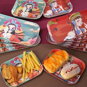 Ready Bulk High Quality Food Grade Plate Bread French Fries Fried Chicken Snack Disposable Food Paper Tray