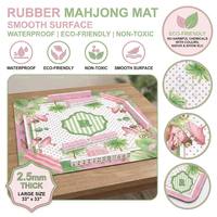 Tapis de Mahjong de Luxe Moderne Antidérapant en Caoutchouc 33 Pouces Carré Résistant à l'Eau Pliable pour Jeu de Mahjong Américain de Casino