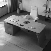 Bureaux et chaises de bureau italiens de luxe Rock Plate Home Bureau du directeur général d'étude à l'italienne Bureau d'ordinateur