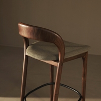 Tabouret de bar italien 010 en bois naturel, chaise de bar à hauteur fixe, tabouret de bar haut pour appartement, maison, pub, restaurant, mobilier de bar