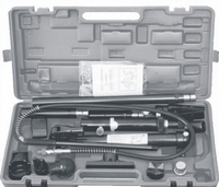 Kit d'outils de levage et de réparation de carrosserie automobile portable, avec vérin hydraulique séparé en acier robuste de 4 tonnes, en coffret de transport, hauteur de levage max. 270 mm
