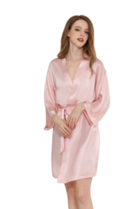 Abiti 100% di lusso in seta di gelso 19mm camicie da notte morbide da donna in pura seta naturale stile <span class=keywords><strong>Kimono</strong></span> stile <span class=keywords><strong>Kimono</strong></span> personalizzato - Product Image 2