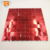 Panneaux de fond mural scintillants rouges diamantés à sequins carrés, réutilisables pour mariage, fête, anniversaire, Thanksgiving