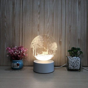 Lampe de table LED en acrylique romantique pour <span class=keywords><strong>chambre</strong></span> d'enfant, lumière de nuit 3D animale lune étoile chaleureuse - Product Image 5