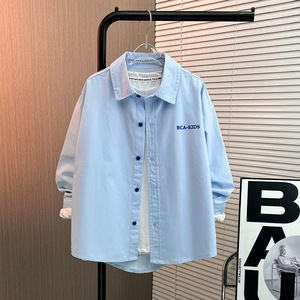 Dropshipping Shopify 2025 camisa de manga larga de primavera Blusa de algodón para niños ropa de abrigo delgada informal estilo coreano de longitud media - Product Image 6